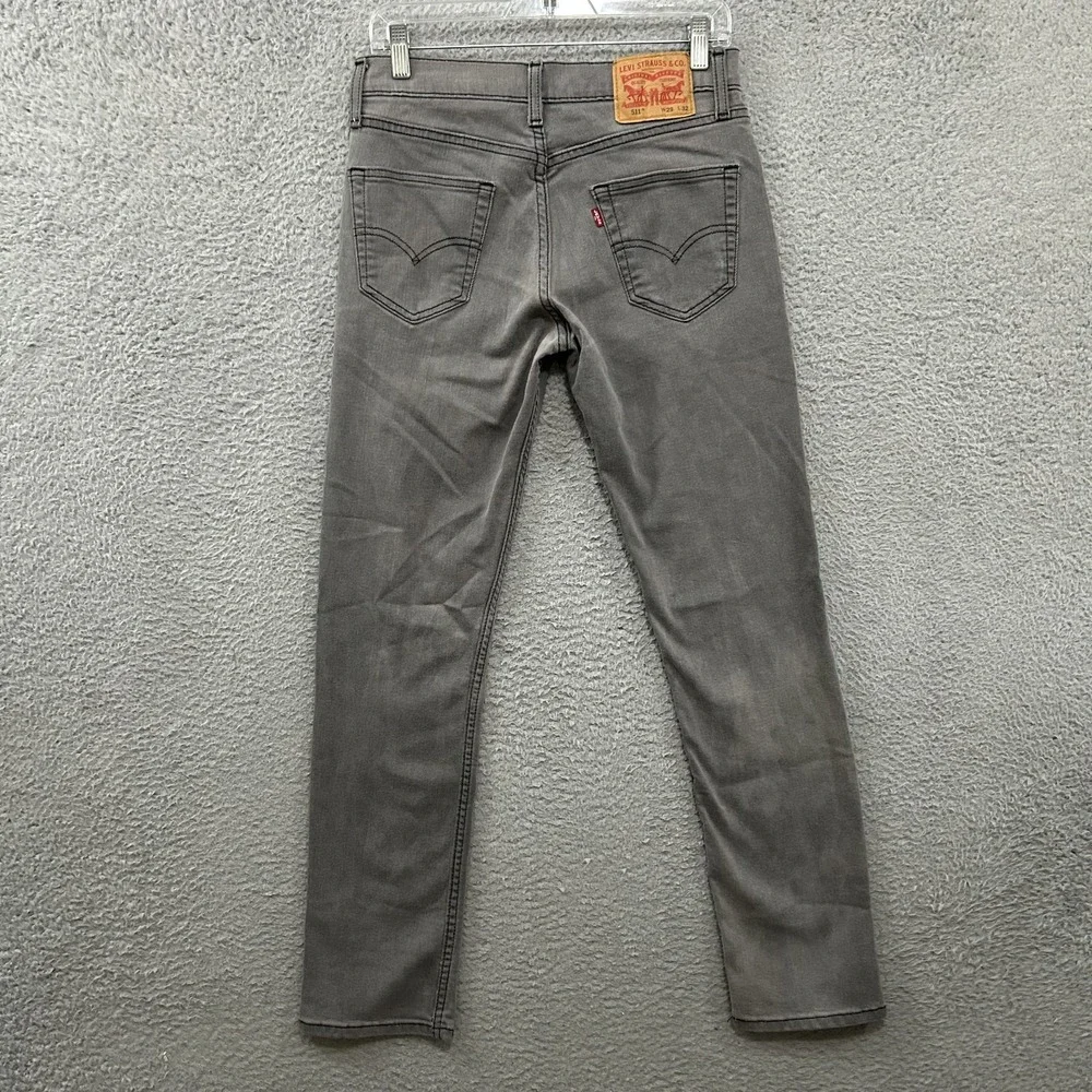 Levis Jeans Mens 29x32 Gray Denim 511 Slim Straight American Stretch Red Tab
